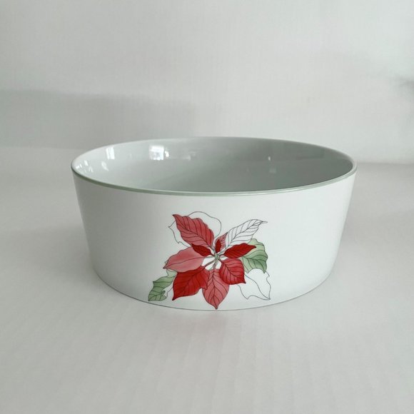 Vintage Christmas Holiday Vegetable Bowl Red Poinsettia by BLOCK SPAL,Goetzen - Picture 2 of 11